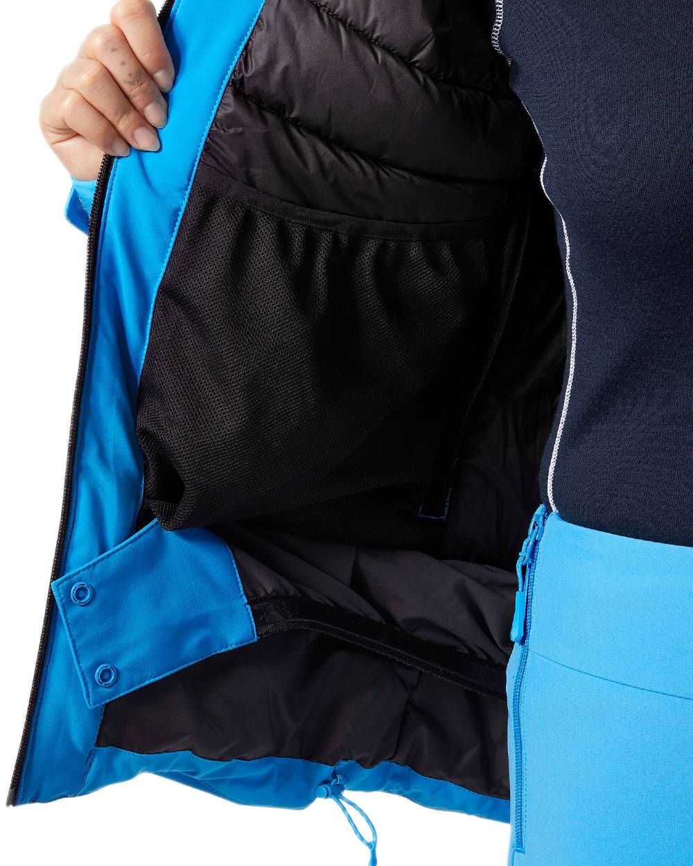 Neptune Blue Coloured Helly Hansen Womens Alphelia Ski Jacket on white background 