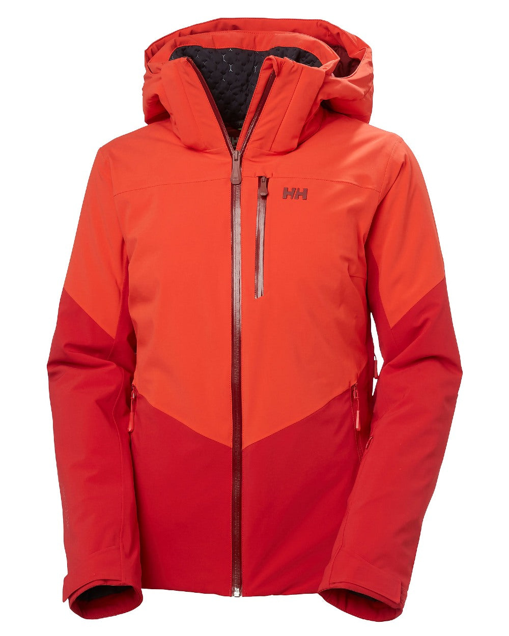 Red Coloured Helly Hansen Womens Alphelia Ski Jacket on white background 