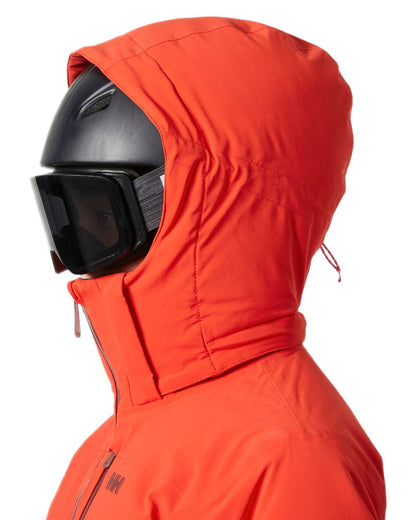 Red Coloured Helly Hansen Womens Alphelia Ski Jacket on white background 