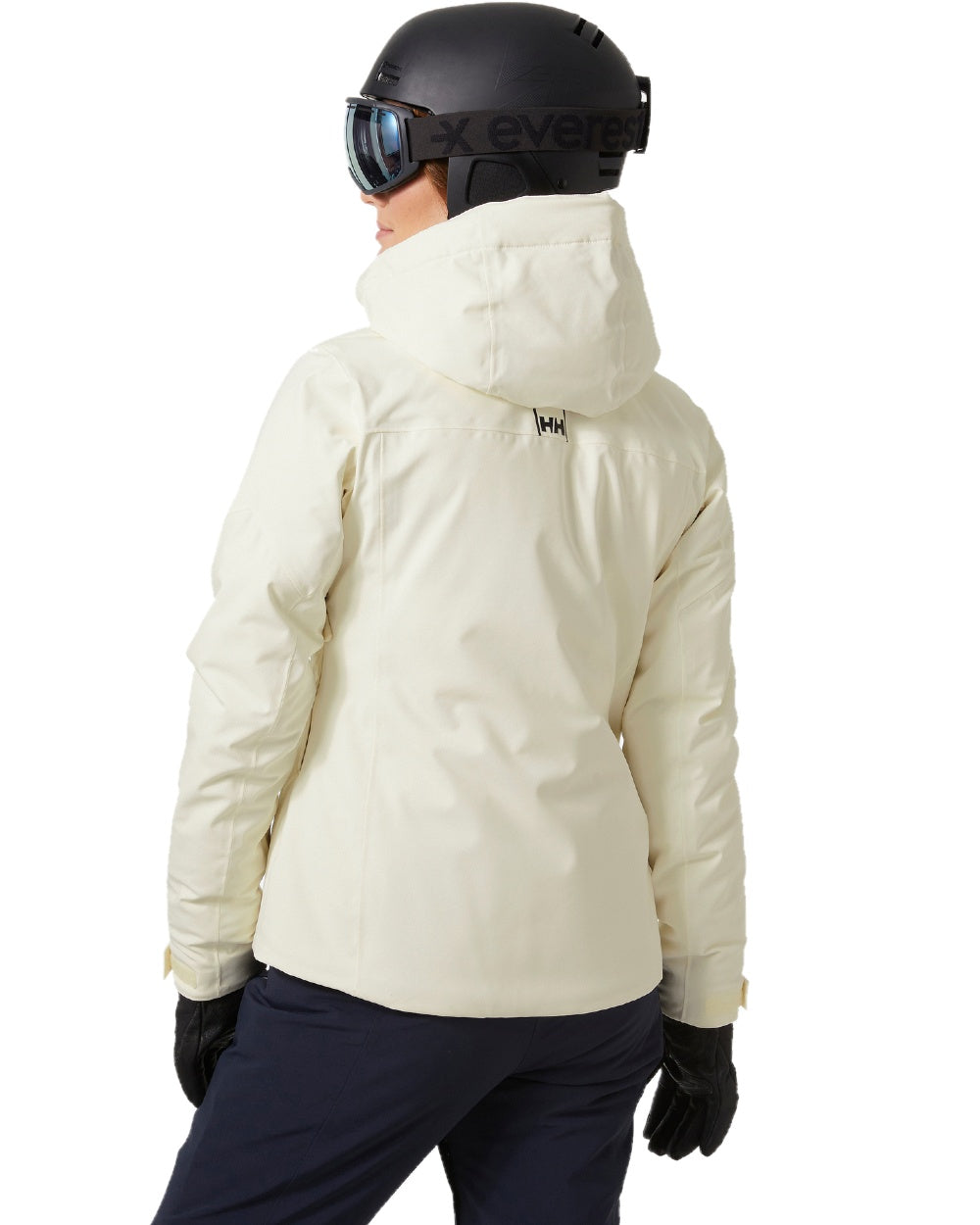 Snow Coloured Helly Hansen Womens Alphelia Ski Jacket on white background 