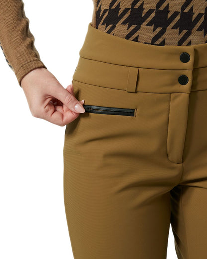 Sepia Coloured Helly Hansen Womens Avanti Stretch 2.0 Pants on white background 