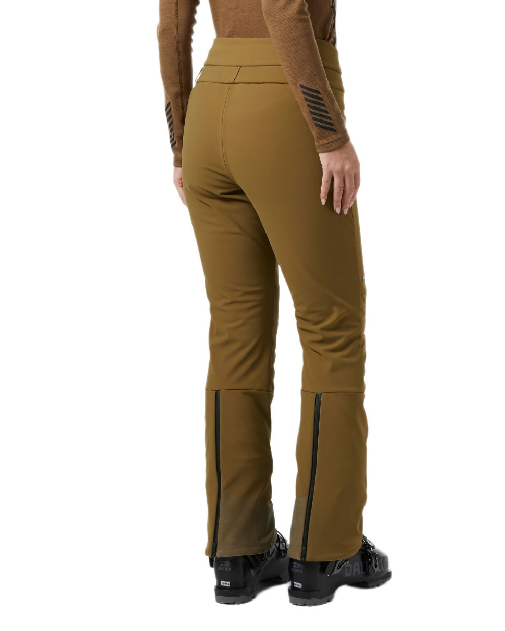 Sepia Coloured Helly Hansen Womens Avanti Stretch 2.0 Pants on white background 