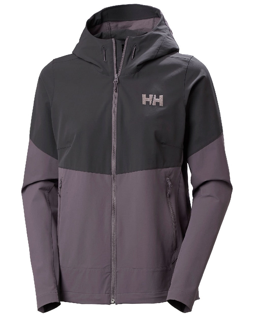 Smoked Purple Coloured Helly Hansen Womens Blaze Hooded Softshell Jacket on white background 