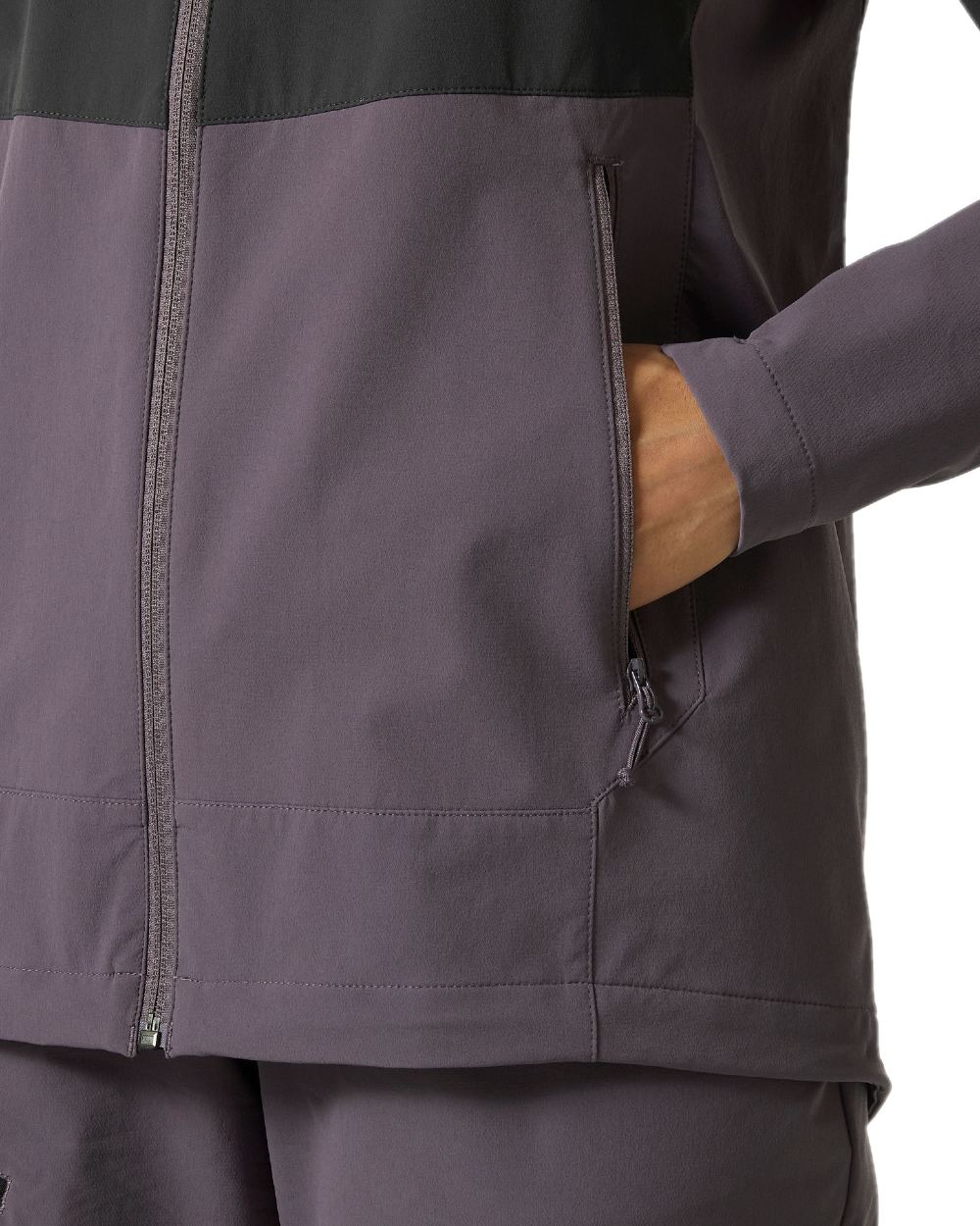 Smoked Purple Coloured Helly Hansen Womens Blaze Hooded Softshell Jacket on white background 