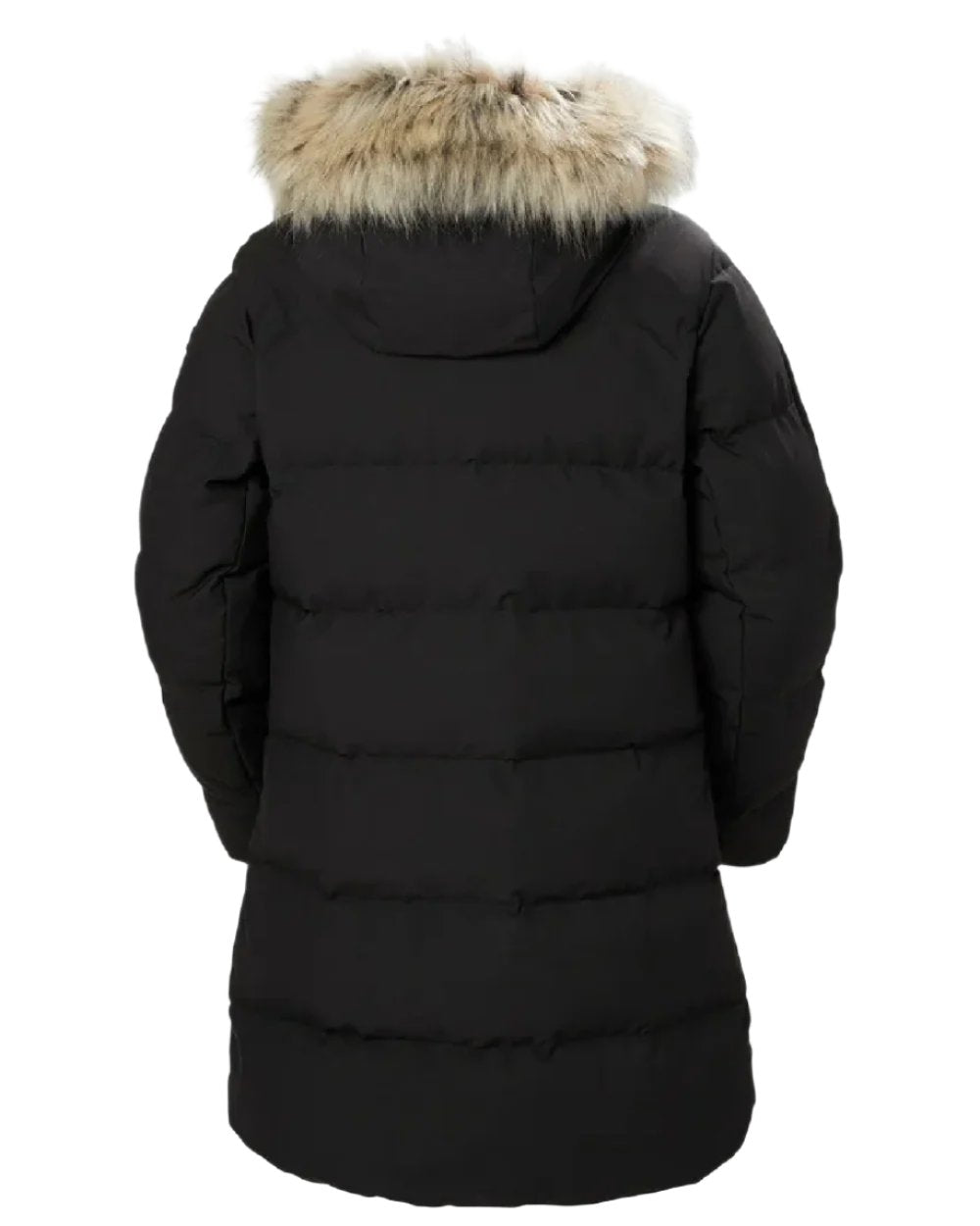 Black Coloured Helly Hansen Womens Blossom Puffy Winter Parka on white background 