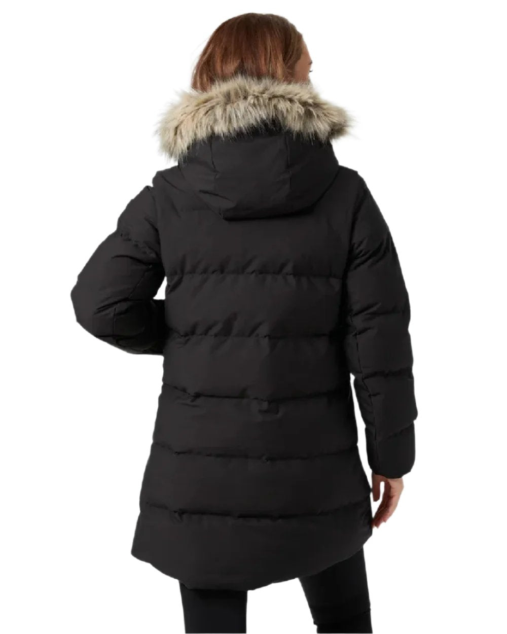 Black Coloured Helly Hansen Womens Blossom Puffy Winter Parka on white background 