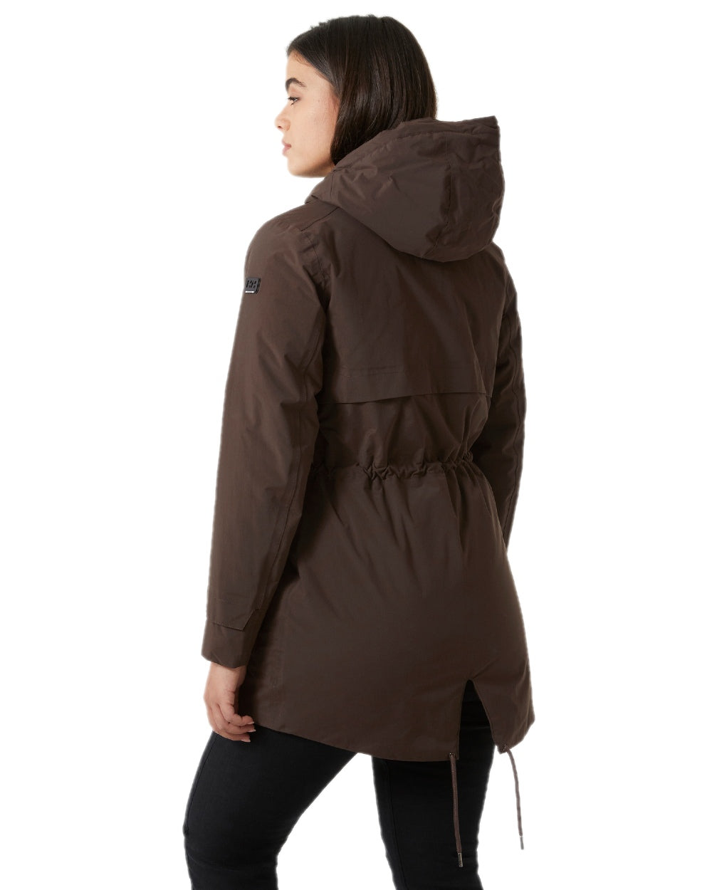 Triple Espresso Coloured Helly Hansen Womens Boyne Insulated Parka 2.0 on white background 