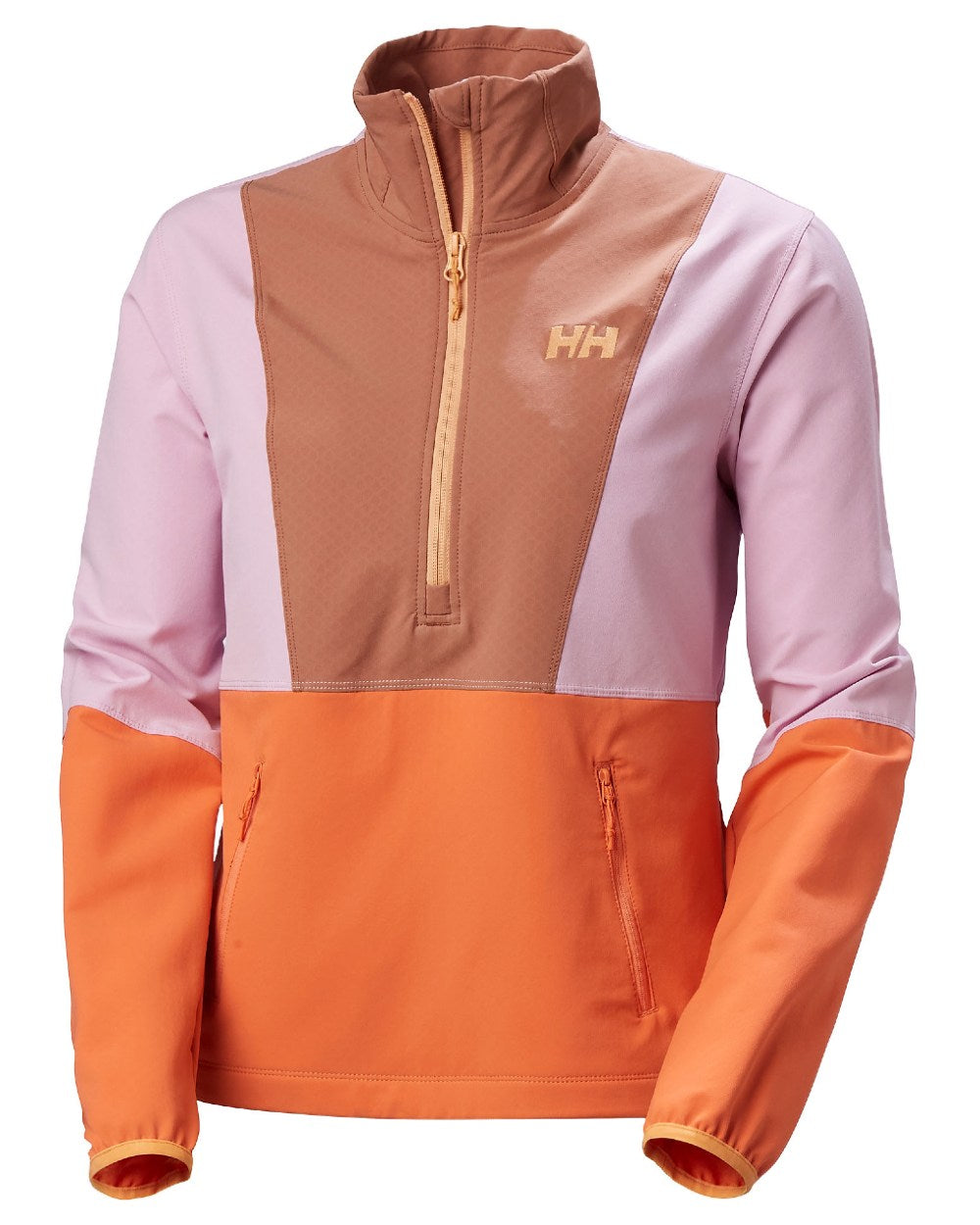 Bonfire Cedarwood coloured Helly Hansen Womens Cascade Shield Anorak on white background 