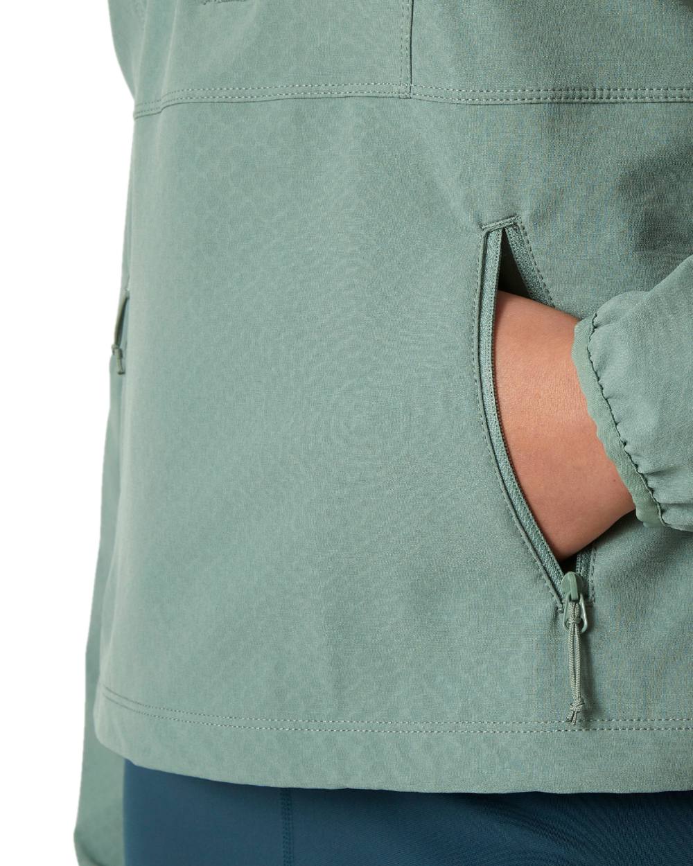 Cactus coloured Helly Hansen Womens Cascade Shield Anorak on white background 