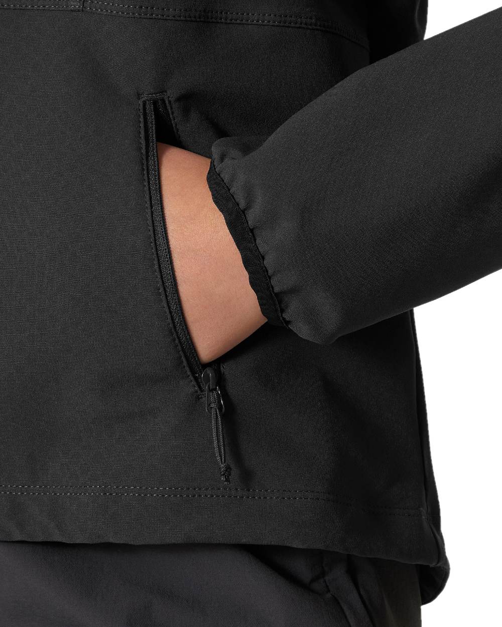 Ebony coloured Helly Hansen Womens Cascade Shield Anorak on white background 