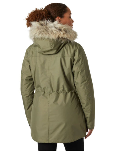 Lav Green Coloured Helly Hansen Womens Coastal Parka on white background 