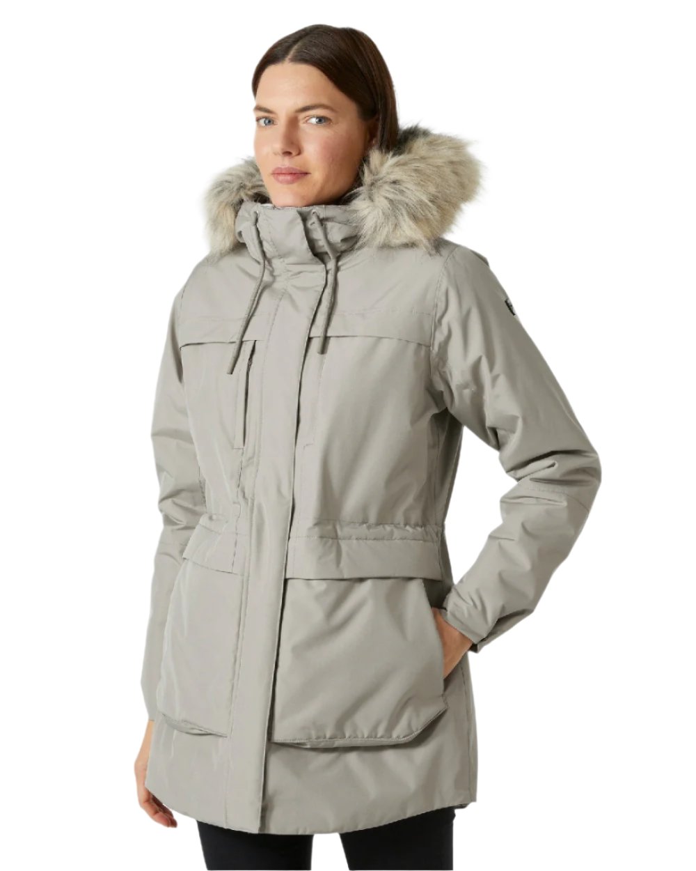 Terrazzo Coloured Helly Hansen Womens Coastal Parka on white background 