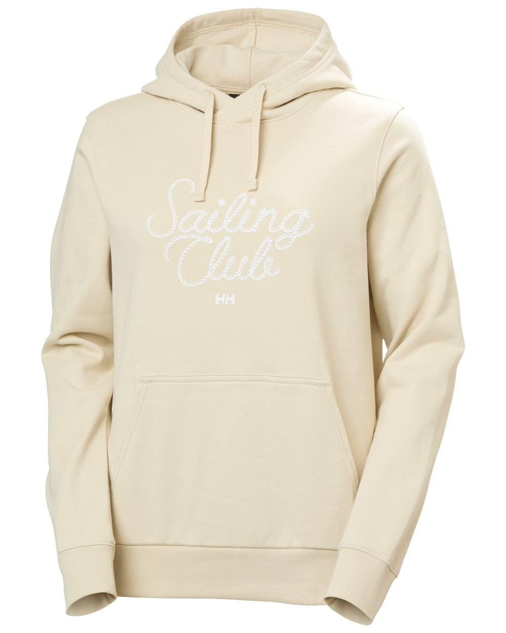 Cream coloured Helly Hansen Womens Core Graphic Hoodie on white background 