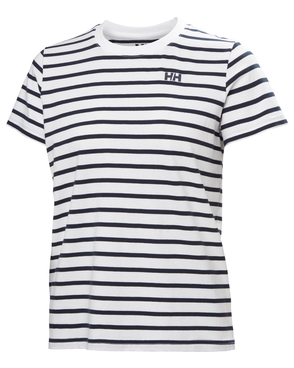 White Lifestyle Stripe coloured Helly Hansen Womens Core Graphic T-Shirt 2.0 on white background 
