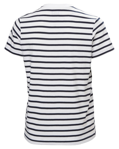 White Lifestyle Stripe coloured Helly Hansen Womens Core Graphic T-Shirt 2.0 on white background 