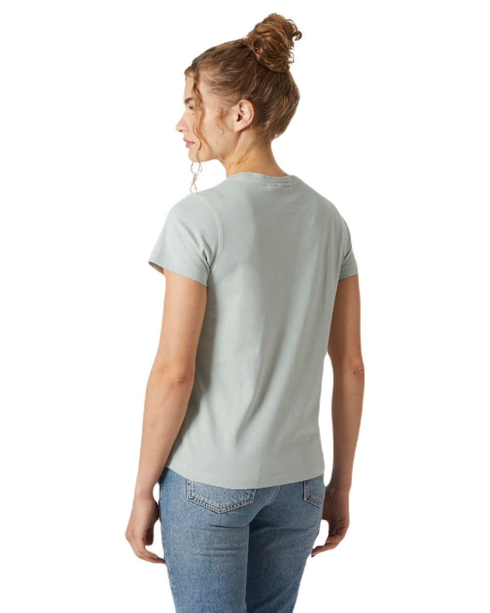 Green Mist coloured Helly Hansen Womens Core T-Shirt 2.0 on white background 