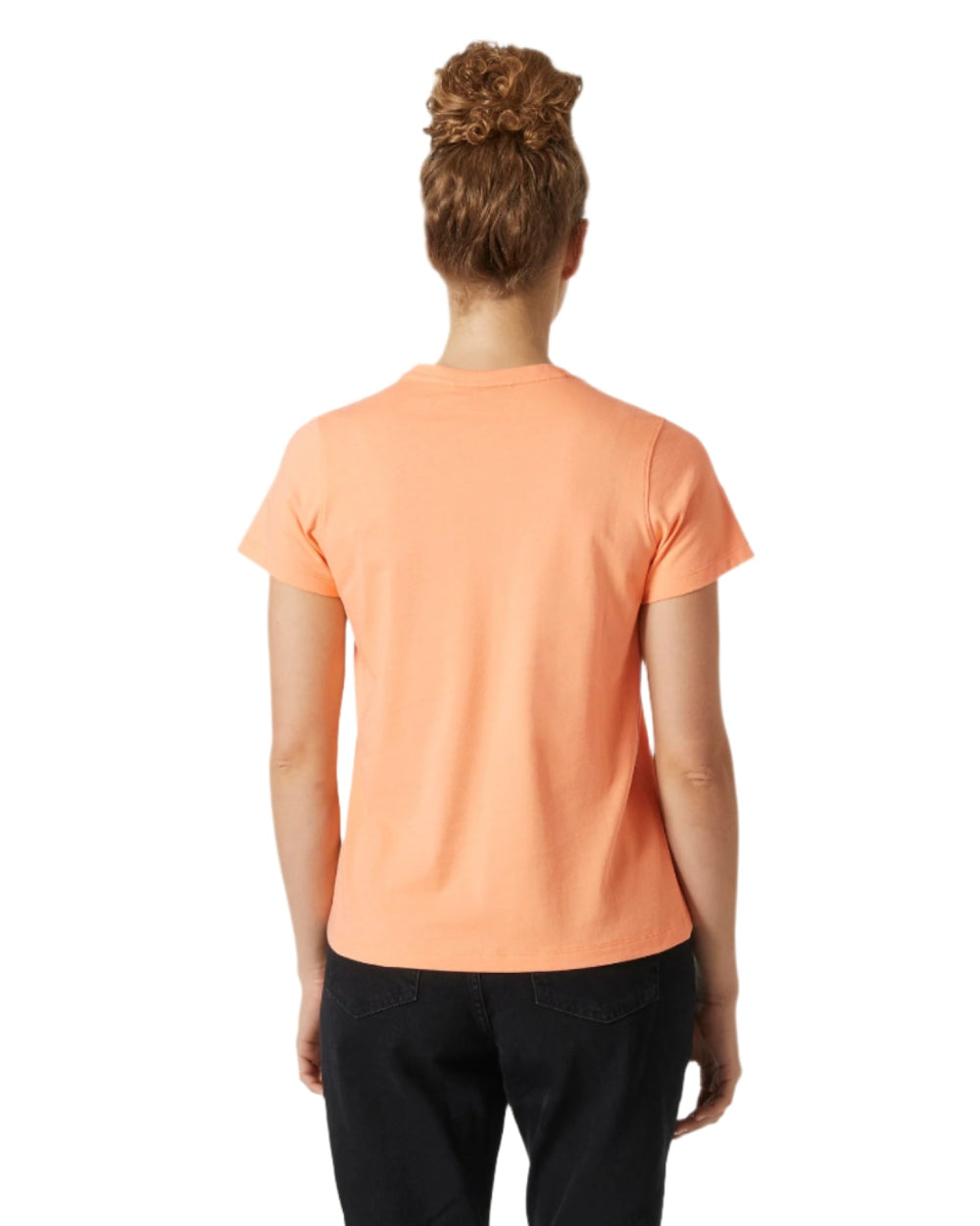 Melon coloured Helly Hansen Womens Core T-Shirt 2.0 on white background 