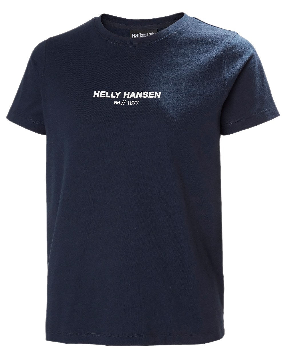 Navy coloured Helly Hansen Womens Core T-Shirt 2.0 on white background 