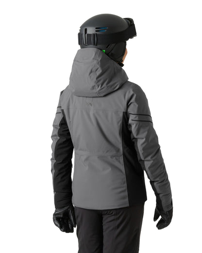 Grey Coloured Helly Hansen Womens Courchevel Jacket On White Background 
