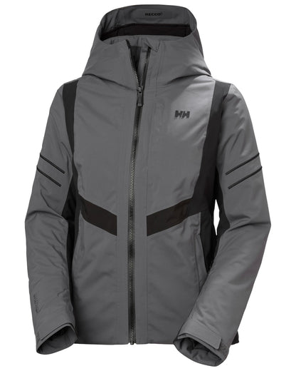 Grey Coloured Helly Hansen Womens Courchevel Jacket On White Background 