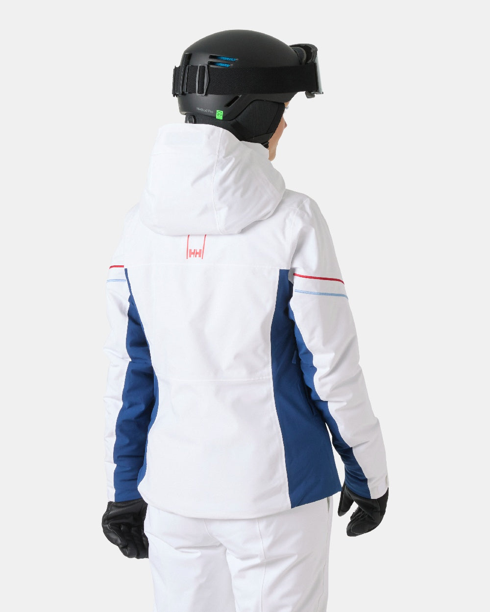 White Coloured Helly Hansen Womens Courchevel Jacket On White Background 
