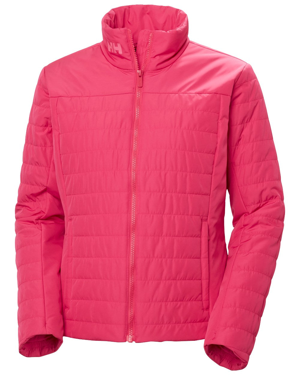 Cranberry coloured Helly Hansen Womens Crew Insulated Sailing Jacket 2.0 on white background 