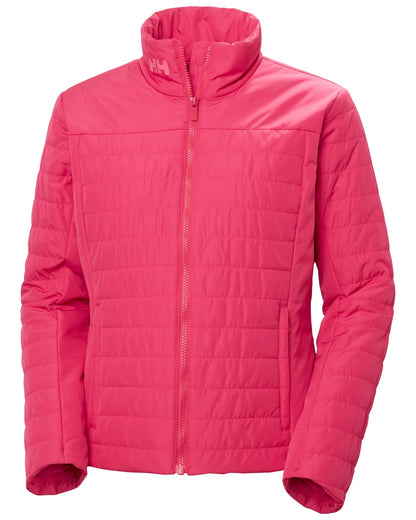 Cranberry coloured Helly Hansen Womens Crew Insulated Sailing Jacket 2.0 on white background 