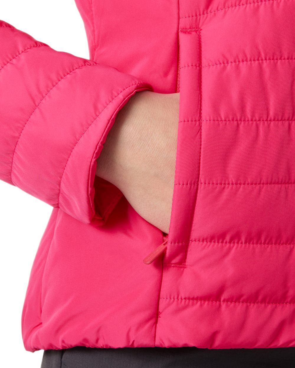 Cranberry coloured Helly Hansen Womens Crew Insulated Sailing Jacket 2.0 on white background 