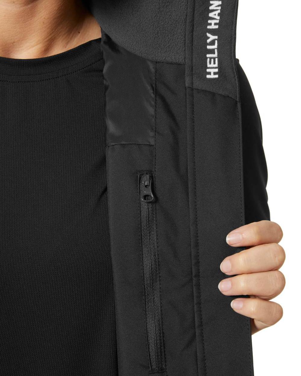 Black coloured Helly Hansen Womens Crew Sailing Vest 2.0 on white background 