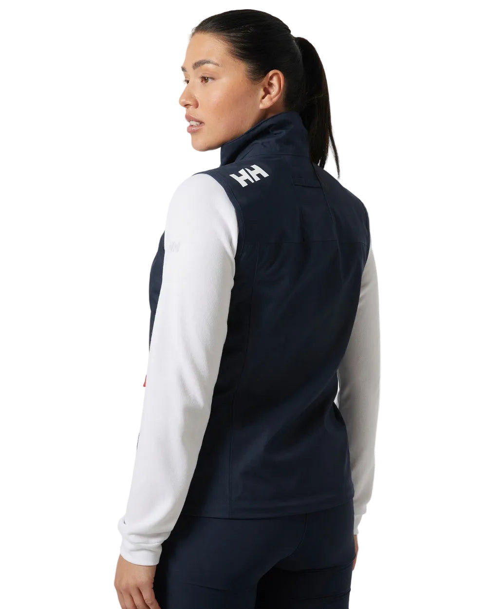 Navy coloured Helly Hansen Womens Crew Sailing Vest 2.0 on white background 