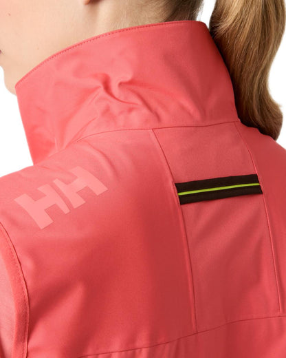 Sunset Pink coloured Helly Hansen Womens Crew Sailing Vest 2.0 on white background 