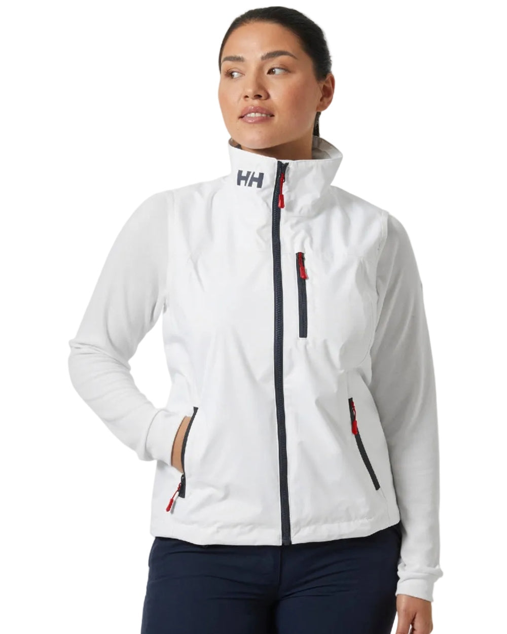 White coloured Helly Hansen Womens Crew Sailing Vest 2.0 on white background 