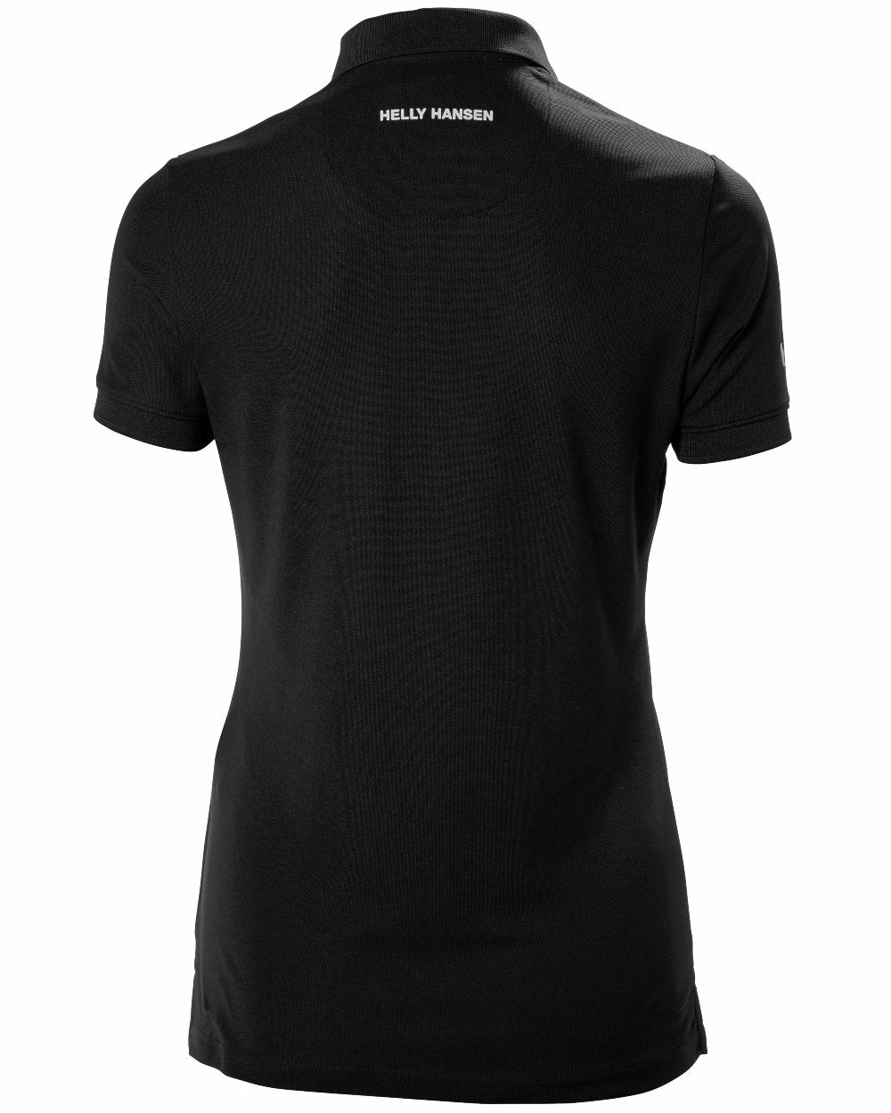 Black coloured Helly Hansen Womens Crewline Polo on White background 
