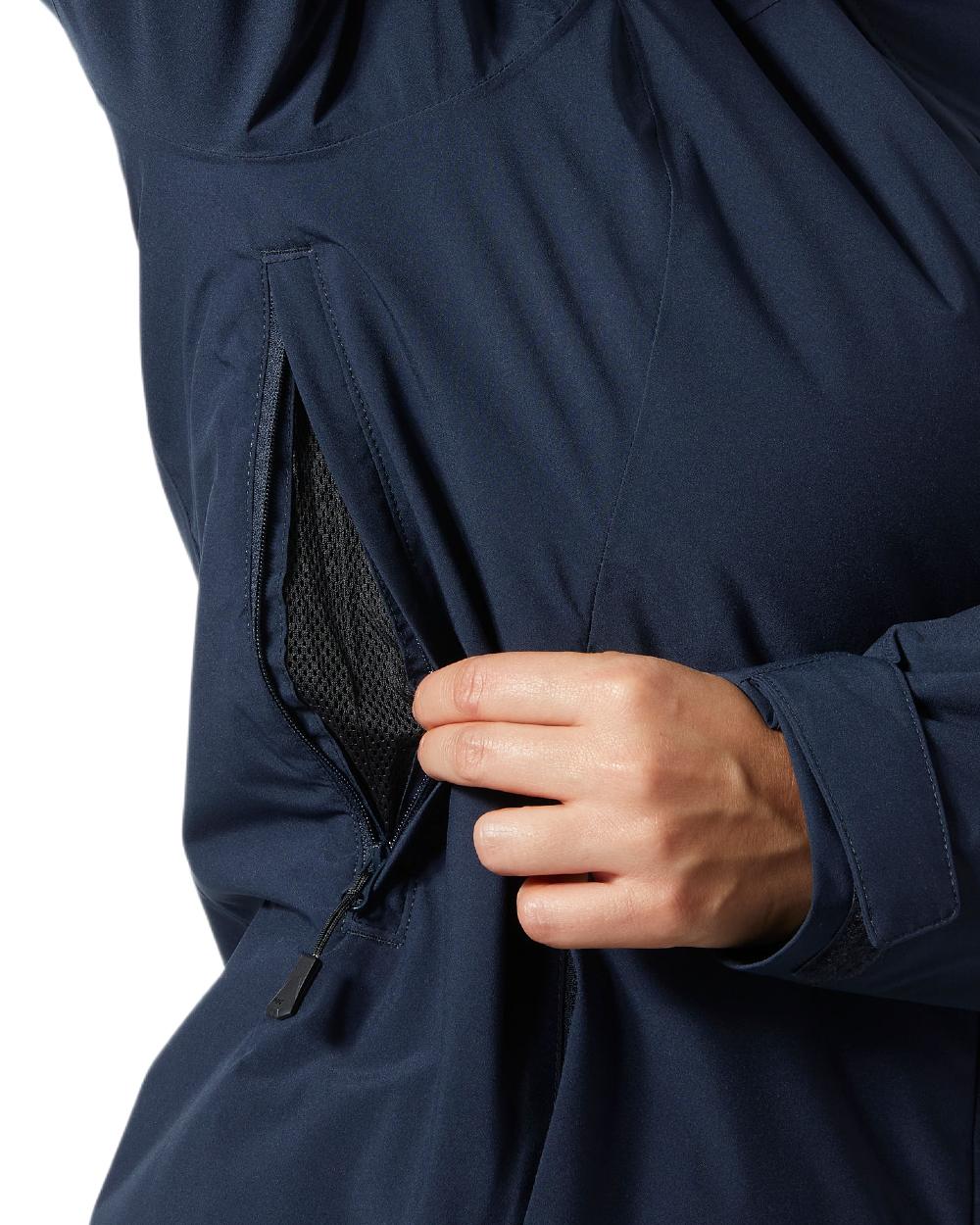 Navy Coloured Helly Hansen Womens Crewser Jacket on white background 