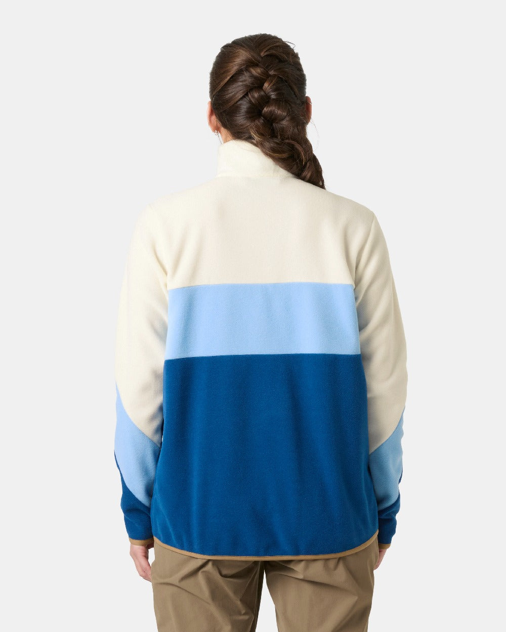 Dark Blue Coloured Helly hansen Womens Day Breaker Hugg Snap Fleece on White Background 