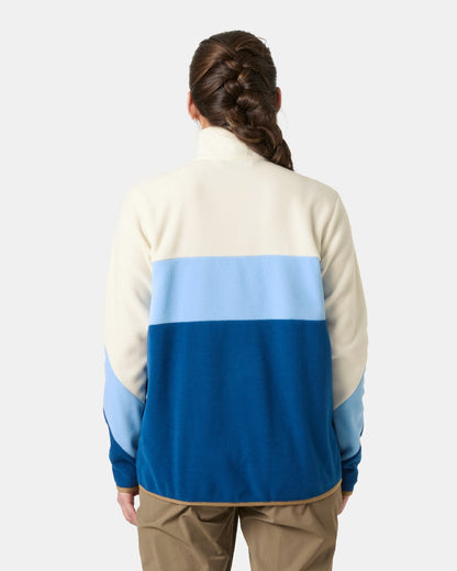 Dark Blue Coloured Helly hansen Womens Day Breaker Hugg Snap Fleece on White Background 