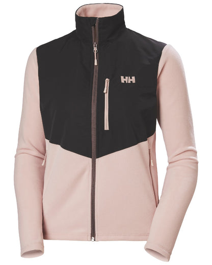 Pink Cloud coloured Helly Hansen Womens Daybreaker Block Fleece Jacket on white background 