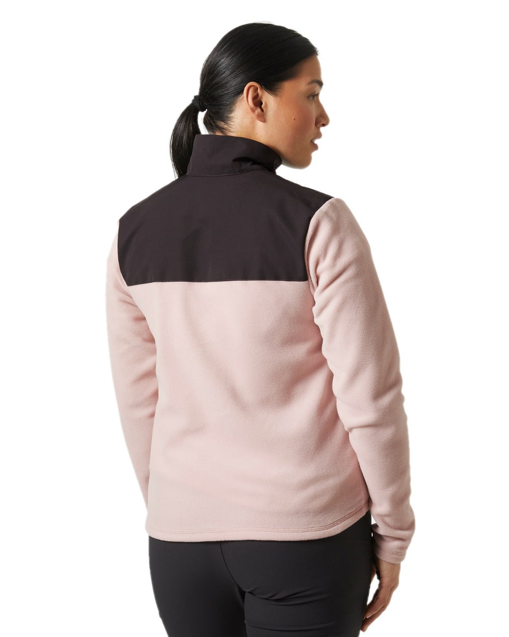 Pink Cloud coloured Helly Hansen Womens Daybreaker Block Fleece Jacket on white background 