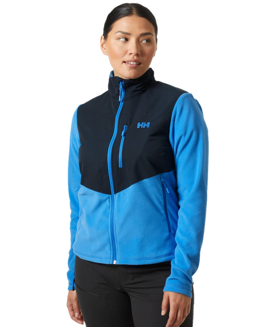  Ultra Blue coloured Helly Hansen Womens Daybreaker Block Fleece Jacket on white background 