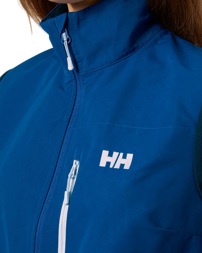 Navy coloured Helly Hansen Womens Daybreaker Block Fleece Jacket on white background 