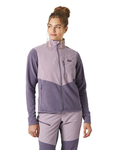  Smoked Purple coloured Helly Hansen Womens Daybreaker Block Fleece Jacket on white background 