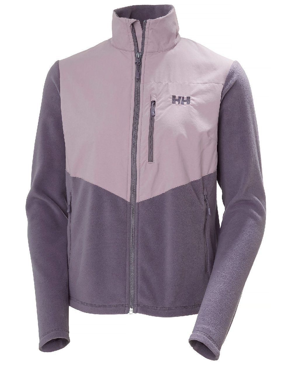  Smoked Purple coloured Helly Hansen Womens Daybreaker Block Fleece Jacket on white background 