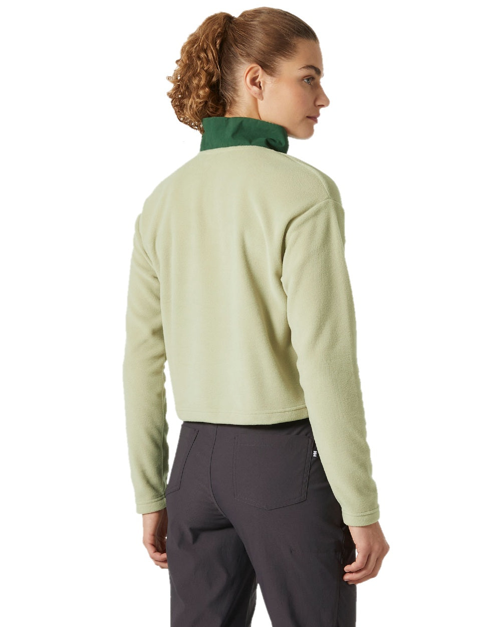 Light Lav Coloured Helly Hansen Womens Daybreaker Cropped Fleece Jacket on white background 