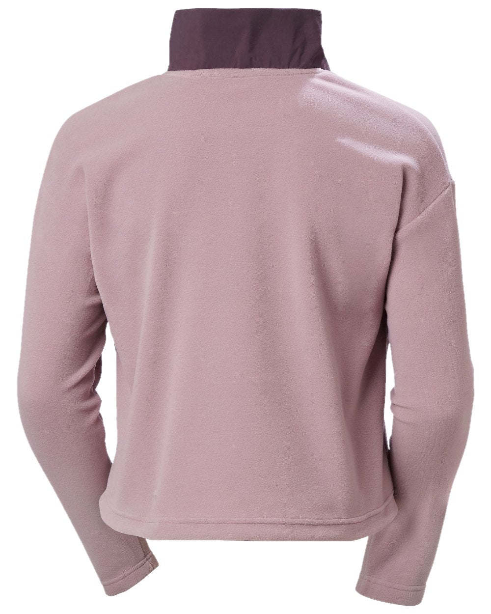 Purple Clay Helly Hansen Womens Daybreaker Cropped Fleece Jacket on white background 