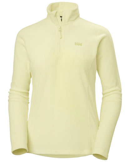 Faded Yellow coloured Helly Hansen Womens Daybreaker Half Zip Fleece Clearance on white background 