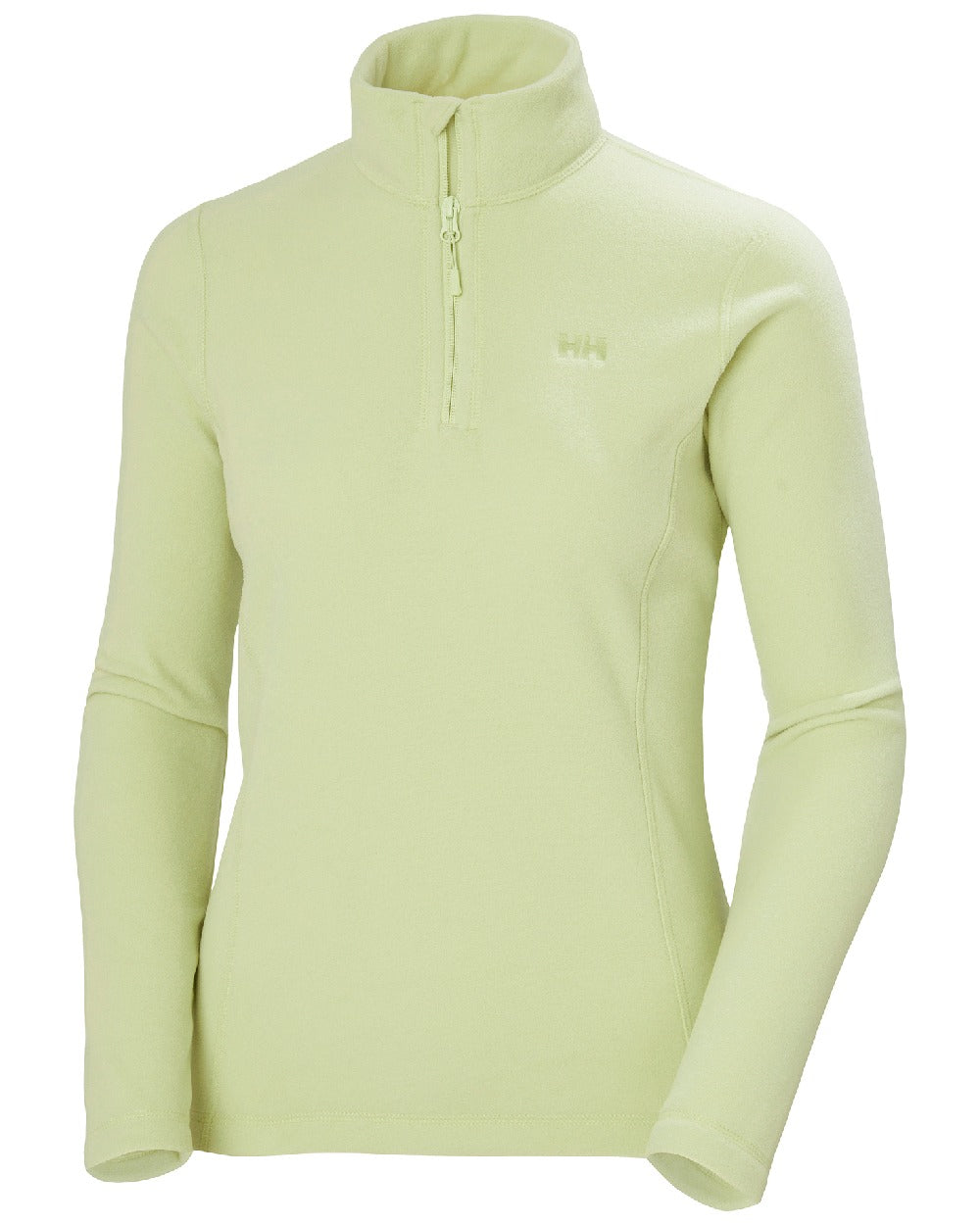 Iced Matcha coloured Helly Hansen Womens Daybreaker Half Zip Fleece on white background 