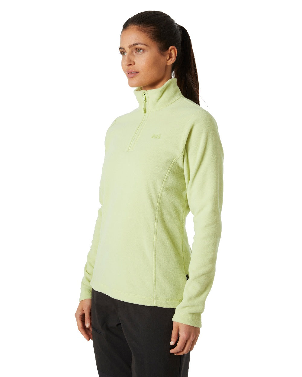 Iced Matcha coloured Helly Hansen Womens Daybreaker Half Zip Fleece on white background 