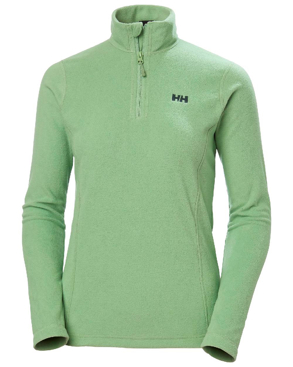 Jade 2.0 coloured Helly Hansen Womens Daybreaker Half Zip Fleece on white background 