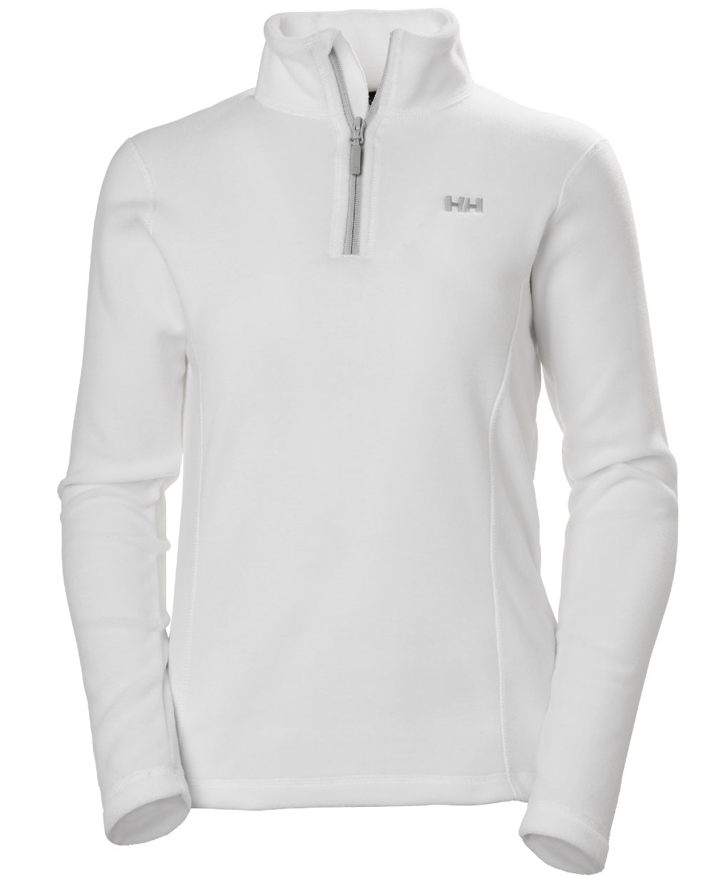 White coloured Helly Hansen Womens Daybreaker Half Zip Fleece on white background 