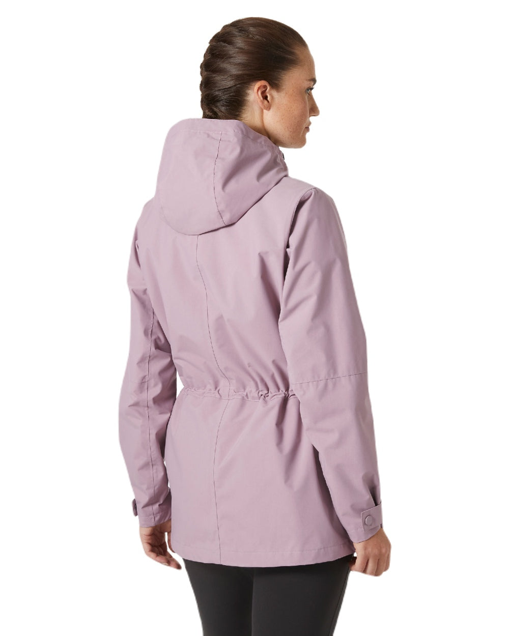 Purple Clay coloured Helly Hansen Womens Escape Utility Raincoat on white background 